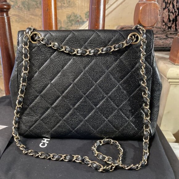 Chanel Shoulder Bag Double flap Black Caviar Leather new - Picture 5 of 16